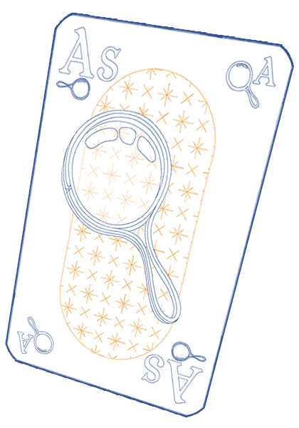 Carte à jouer de l'Agence Pointillé qui représente l'As de Loupe